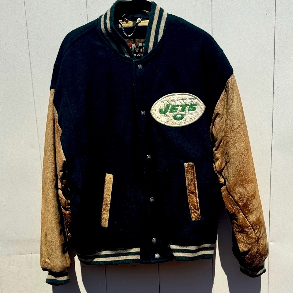 Vintage NY Jets 1968 Varsity Jacket - Green and Tan